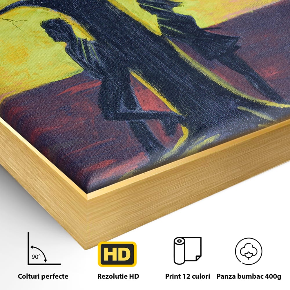 Leinwandbilder Premium LuxCanva® B1129, Paar bei Sonnenuntergang, Sonnenuntergang, Baum, Wohnen, Leben, Liebe, Er und Sie, Schlafzimmer, leuchtende Farben