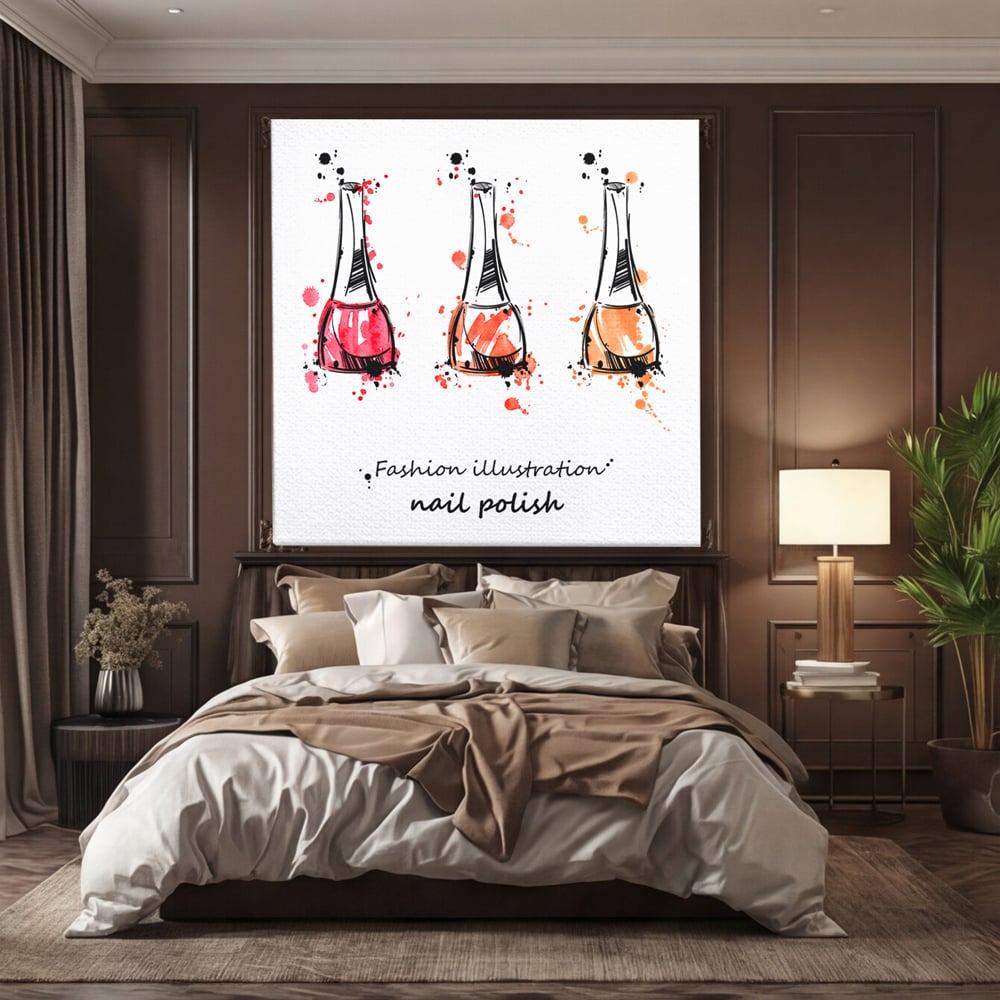 Tablou Canvas Premium LuxCanva® B1130, Oja Perfecta , Manichiura, Salon Infrumusetare, Pedichiura, Estetica, Unghii, Rosu, Culori Vibrante