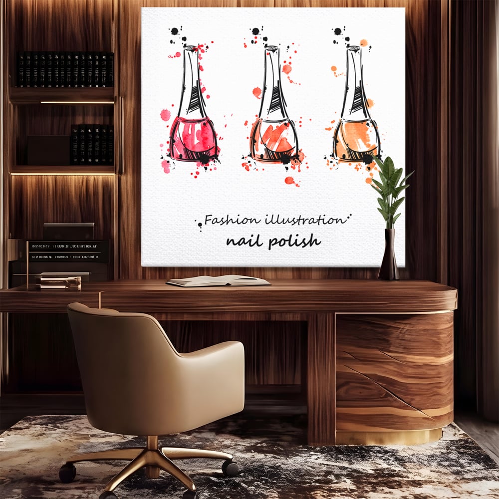 Tablou Canvas Premium LuxCanva® B1130, Oja Perfecta , Manichiura, Salon Infrumusetare, Pedichiura, Estetica, Unghii, Rosu, Culori Vibrante