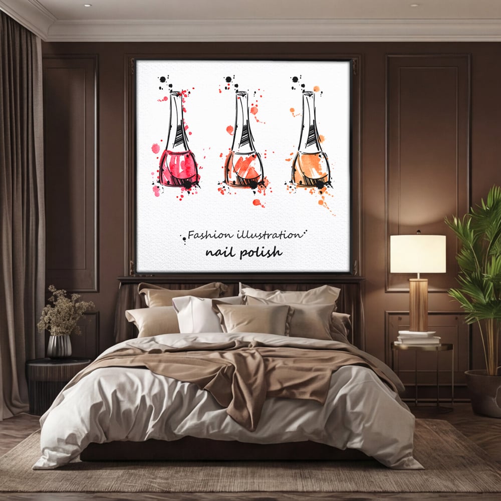 Tablou Canvas Premium LuxCanva® B1130, Oja Perfecta , Manichiura, Salon Infrumusetare, Pedichiura, Estetica, Unghii, Rosu, Culori Vibrante