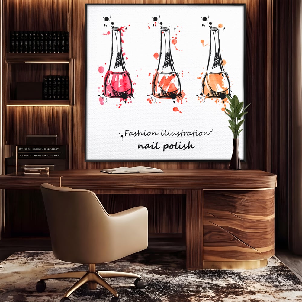 Tablou Canvas Premium LuxCanva® B1130, Oja Perfecta , Manichiura, Salon Infrumusetare, Pedichiura, Estetica, Unghii, Rosu, Culori Vibrante