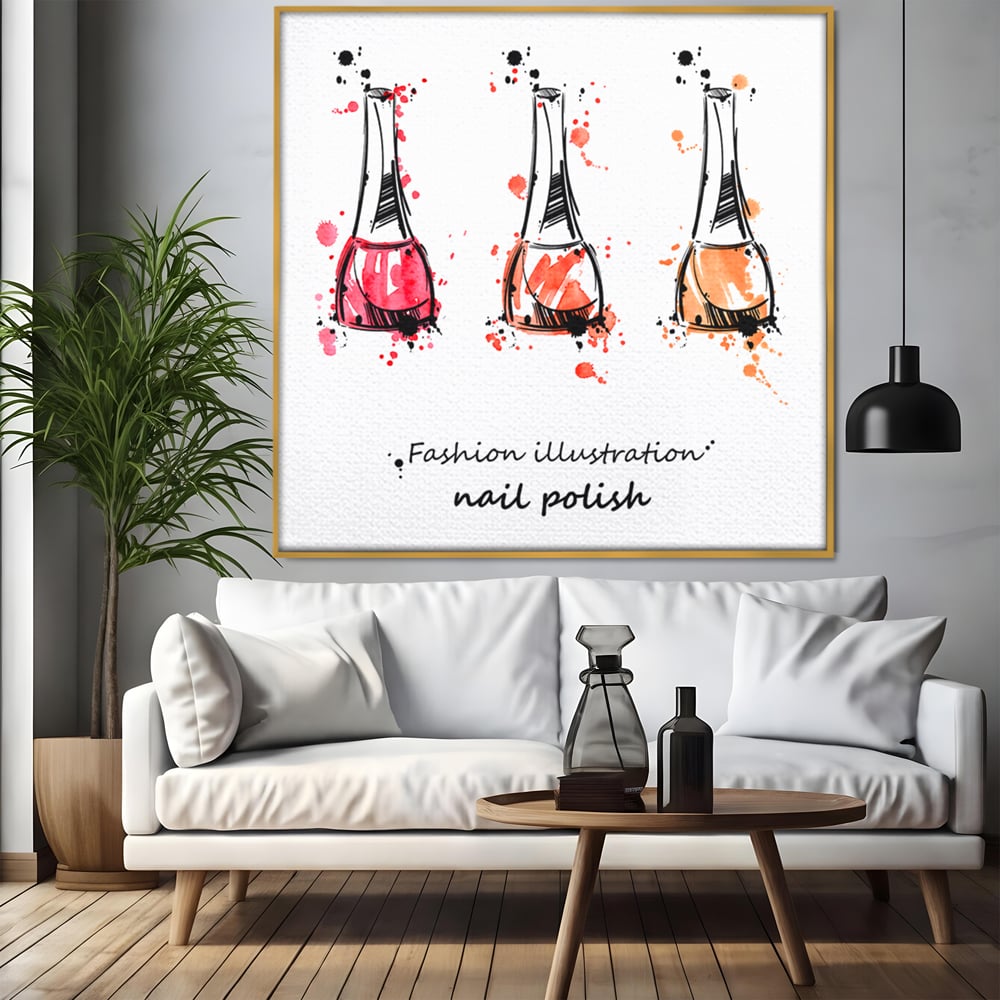 Tablou Canvas Premium LuxCanva® B1130, Oja Perfecta , Manichiura, Salon Infrumusetare, Pedichiura, Estetica, Unghii, Rosu, Culori Vibrante