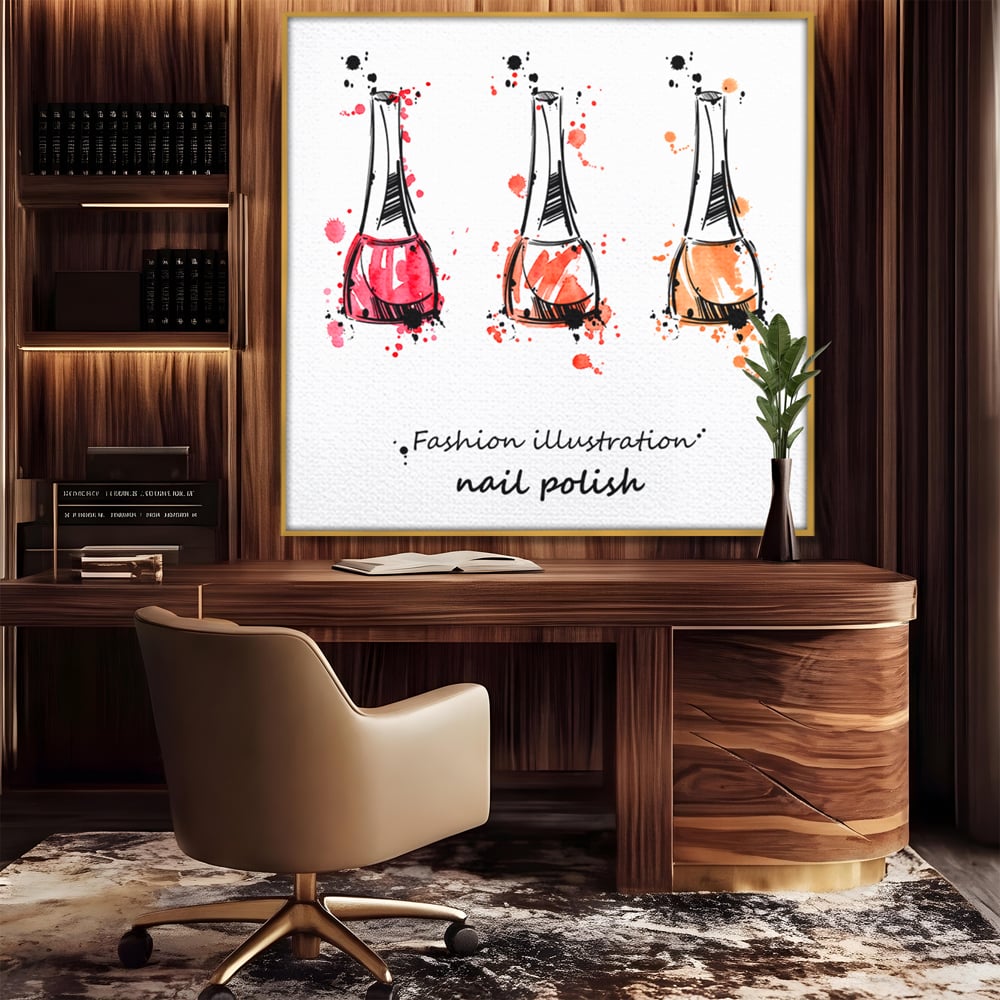 Tablou Canvas Premium LuxCanva® B1130, Oja Perfecta , Manichiura, Salon Infrumusetare, Pedichiura, Estetica, Unghii, Rosu, Culori Vibrante