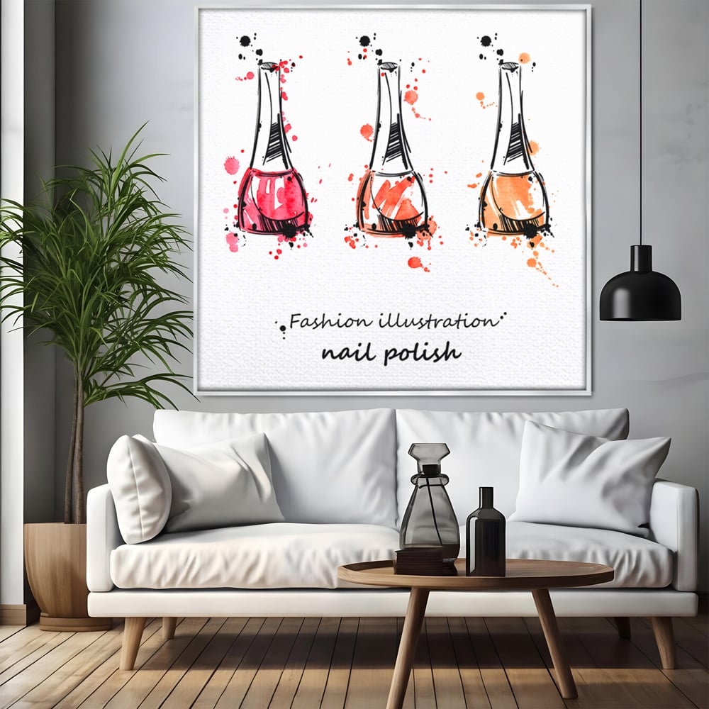 Tablou Canvas Premium LuxCanva® B1130, Oja Perfecta , Manichiura, Salon Infrumusetare, Pedichiura, Estetica, Unghii, Rosu, Culori Vibrante