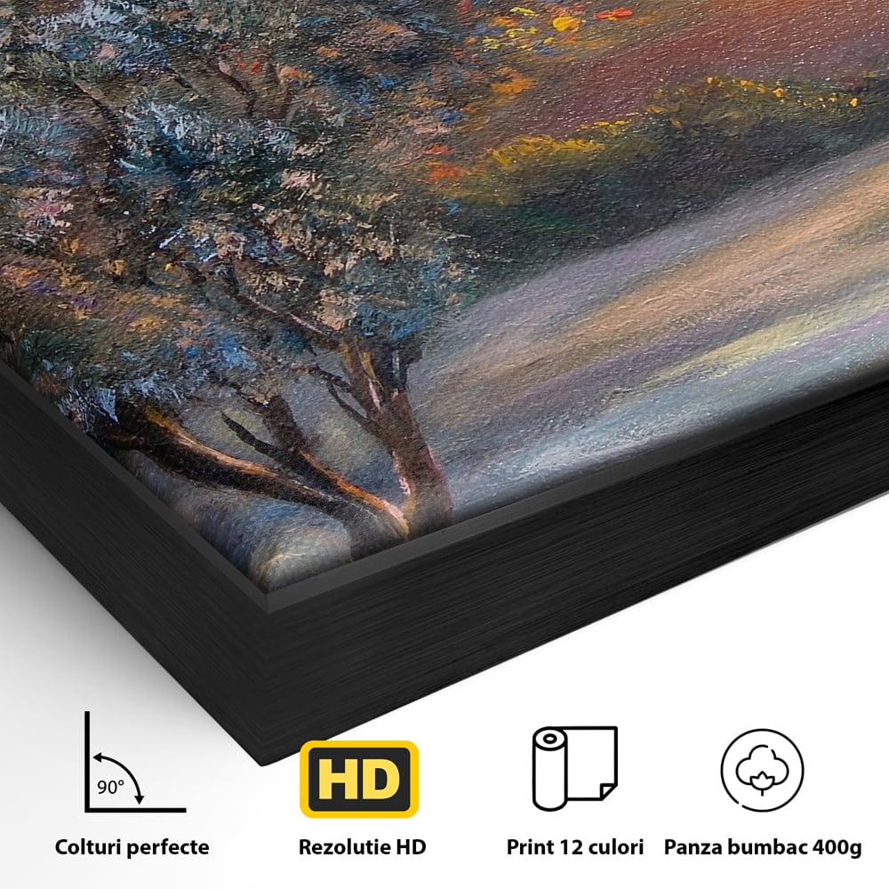 Tablou Canvas Premium LuxCanva® B1131, Copacul Magic , Copac, Living, Apus, Noapte, Natura, Culori Vibrante
