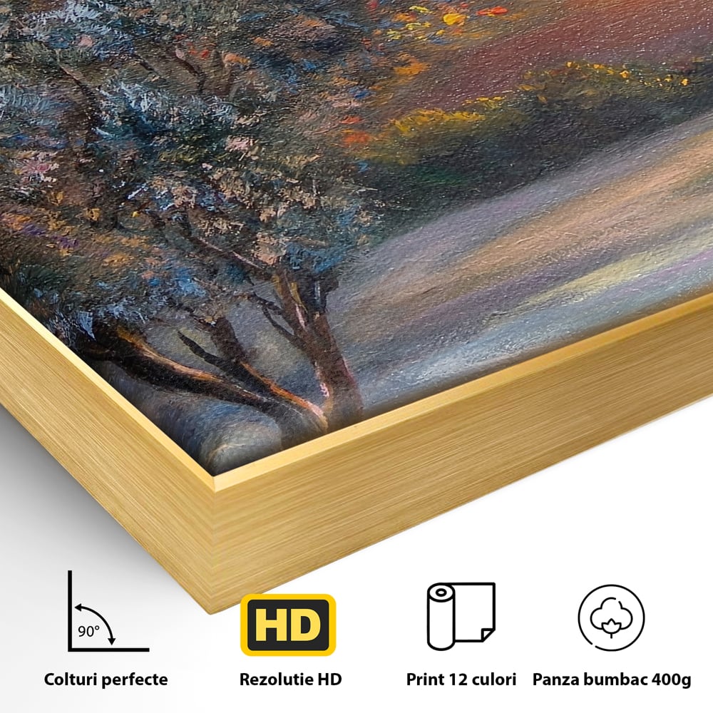 Tablou Canvas Premium LuxCanva® B1131, Copacul Magic , Copac, Living, Apus, Noapte, Natura, Culori Vibrante