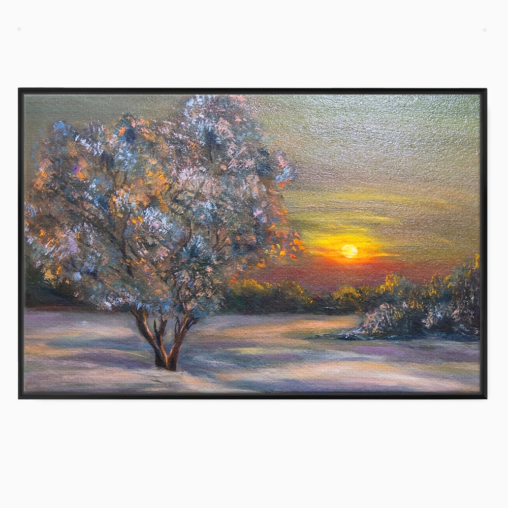 Tablou Canvas Premium LuxCanva® B1131, Copacul Magic , Copac, Living, Apus, Noapte, Natura, Culori Vibrante