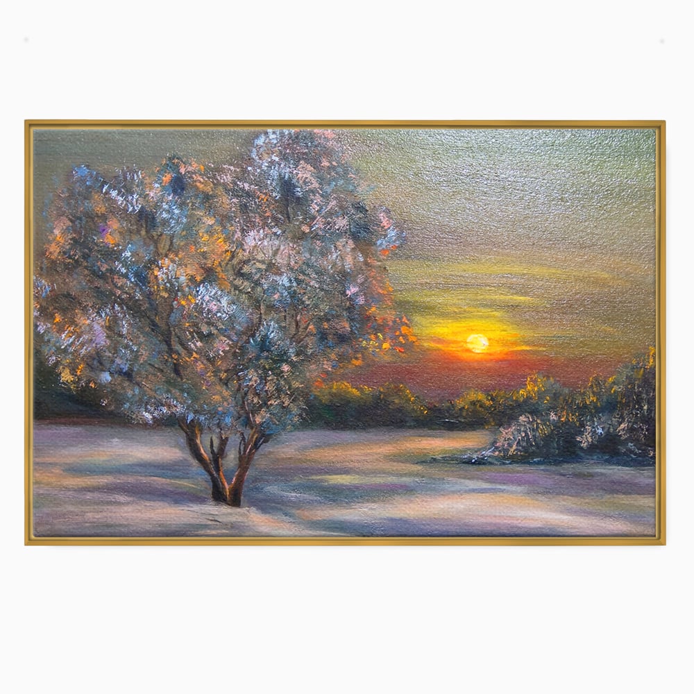 Tablou Canvas Premium LuxCanva® B1131, Copacul Magic , Copac, Living, Apus, Noapte, Natura, Culori Vibrante