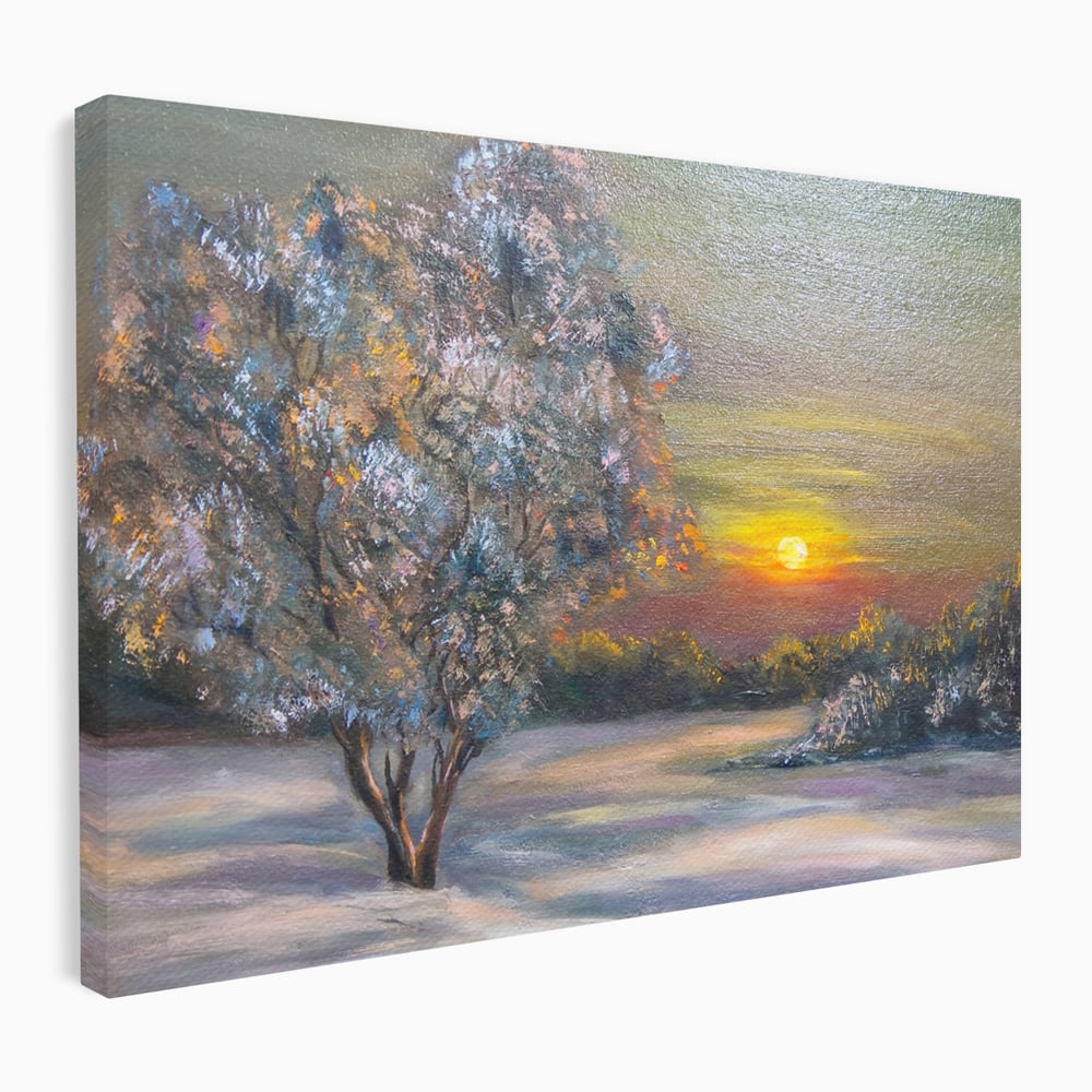 Tablou Canvas Premium LuxCanva® B1131, Copacul Magic , Copac, Living, Apus, Noapte, Natura, Culori Vibrante