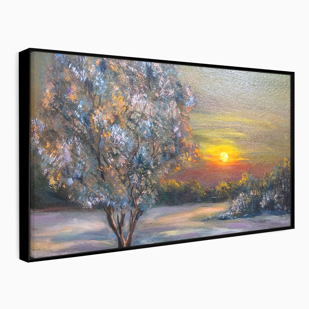 Tablou Canvas Premium LuxCanva® B1131, Copacul Magic , Copac, Living, Apus, Noapte, Natura, Culori Vibrante