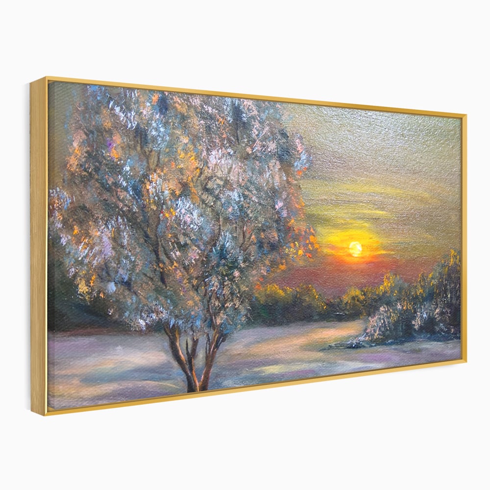 Tablou Canvas Premium LuxCanva® B1131, Copacul Magic , Copac, Living, Apus, Noapte, Natura, Culori Vibrante