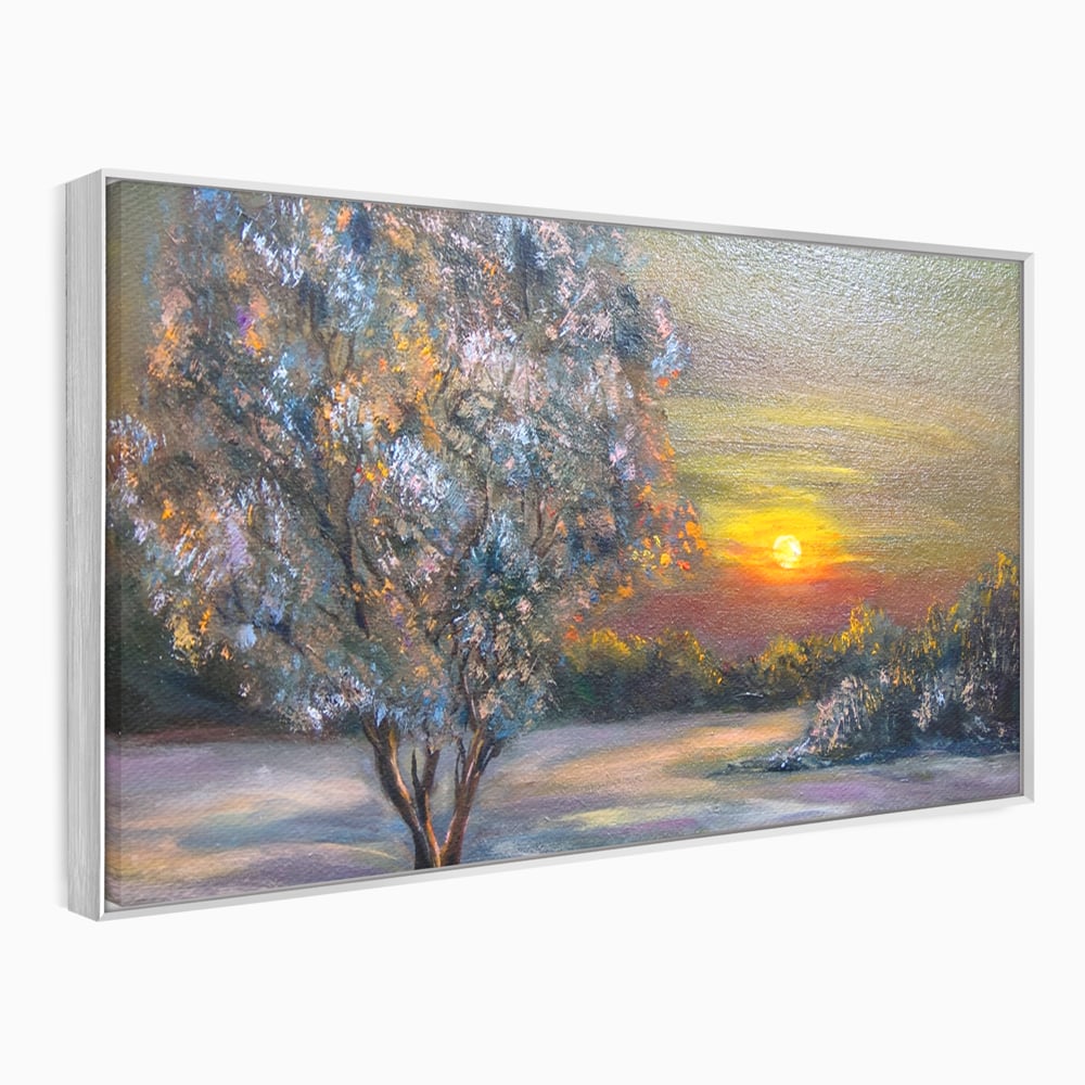 Tablou Canvas Premium LuxCanva® B1131, Copacul Magic , Copac, Living, Apus, Noapte, Natura, Culori Vibrante