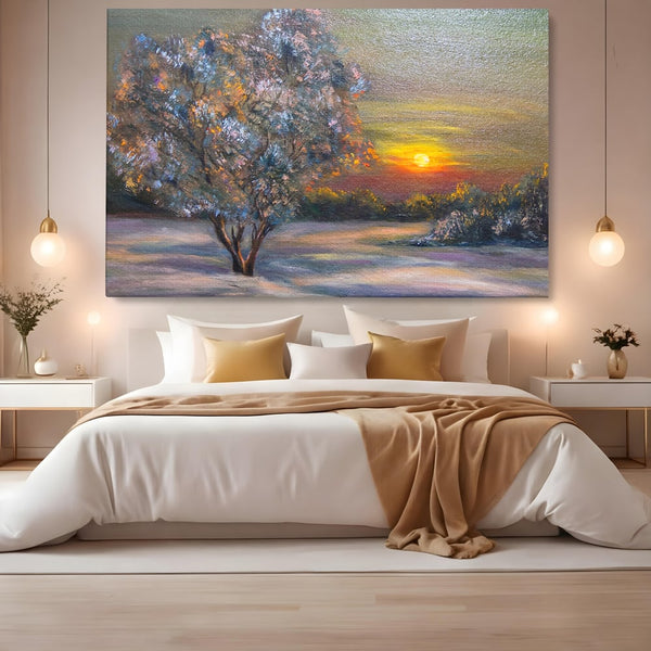 Leinwandbilder LuxCanva Premium Leinwandbilder® B1131, Magic Tree , Baum, Wohnen, Leben, Sonnenuntergang, Nacht, Natur, Lebendige Farben