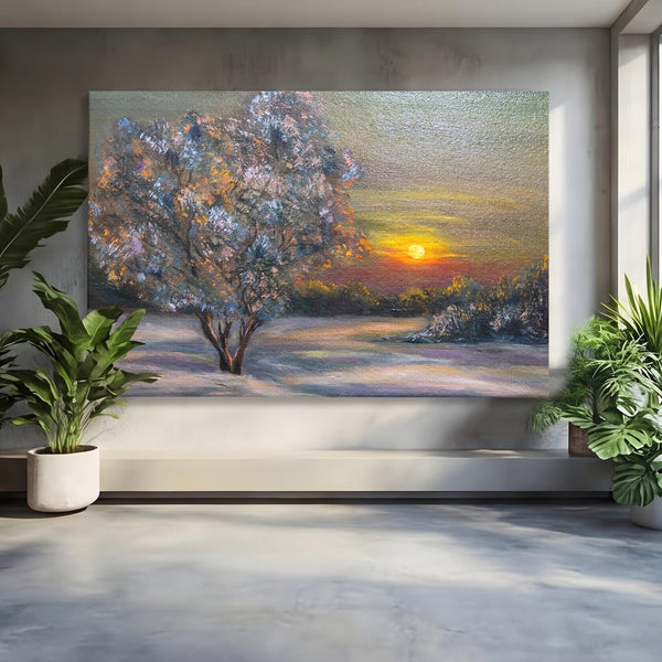 Leinwandbilder LuxCanva Premium Leinwandbilder® B1131, Magic Tree , Baum, Wohnen, Leben, Sonnenuntergang, Nacht, Natur, Lebendige Farben