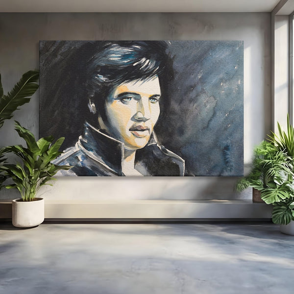 Tablou Canvas Premium LuxCanva® B1132, Regele Rock 'n' Roll-ului , Elvis Aaron Presley, Living, The King, Gospel, Memphis, Blues, Chitara, Culori Vibrante