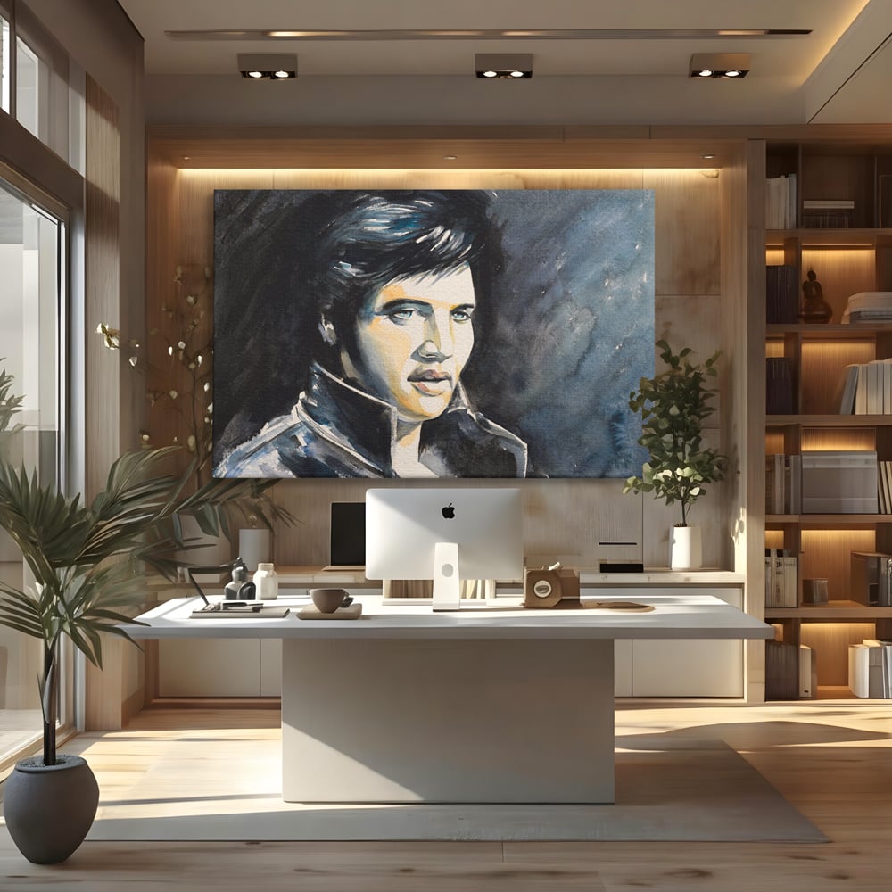 Tablou Canvas Premium LuxCanva® B1132, Regele Rock 'n' Roll-ului , Elvis Aaron Presley, Living, The King, Gospel, Memphis, Blues, Chitara, Culori Vibrante