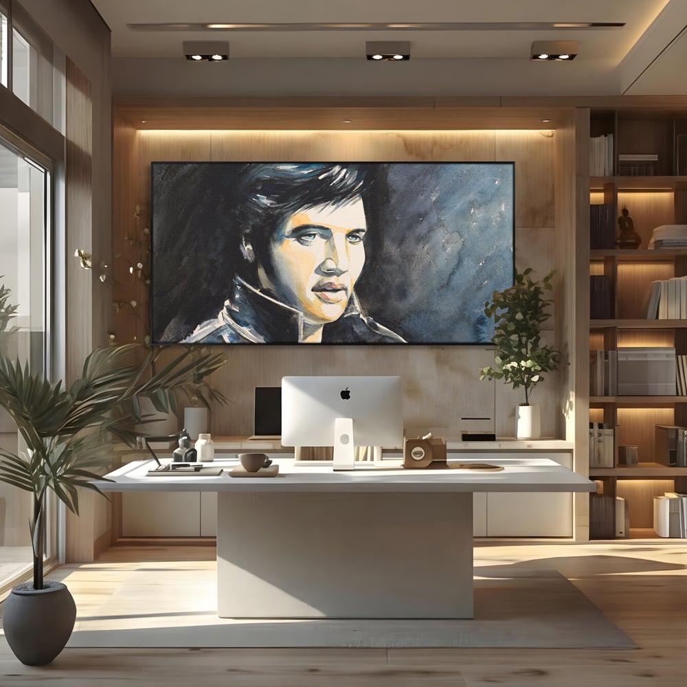 Tablou Canvas Premium LuxCanva® B1132, Regele Rock 'n' Roll-ului , Elvis Aaron Presley, Living, The King, Gospel, Memphis, Blues, Chitara, Culori Vibrante
