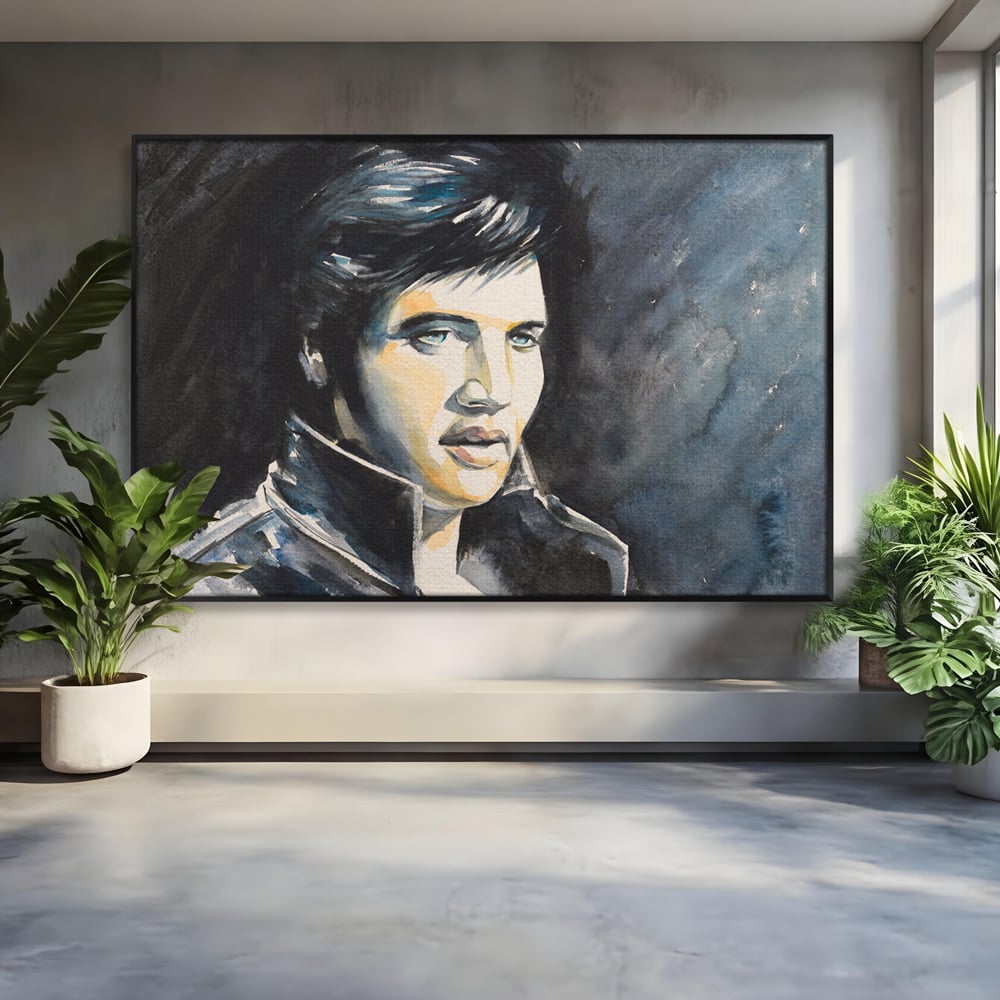 Tablou Canvas Premium LuxCanva® B1132, Regele Rock 'n' Roll-ului , Elvis Aaron Presley, Living, The King, Gospel, Memphis, Blues, Chitara, Culori Vibrante