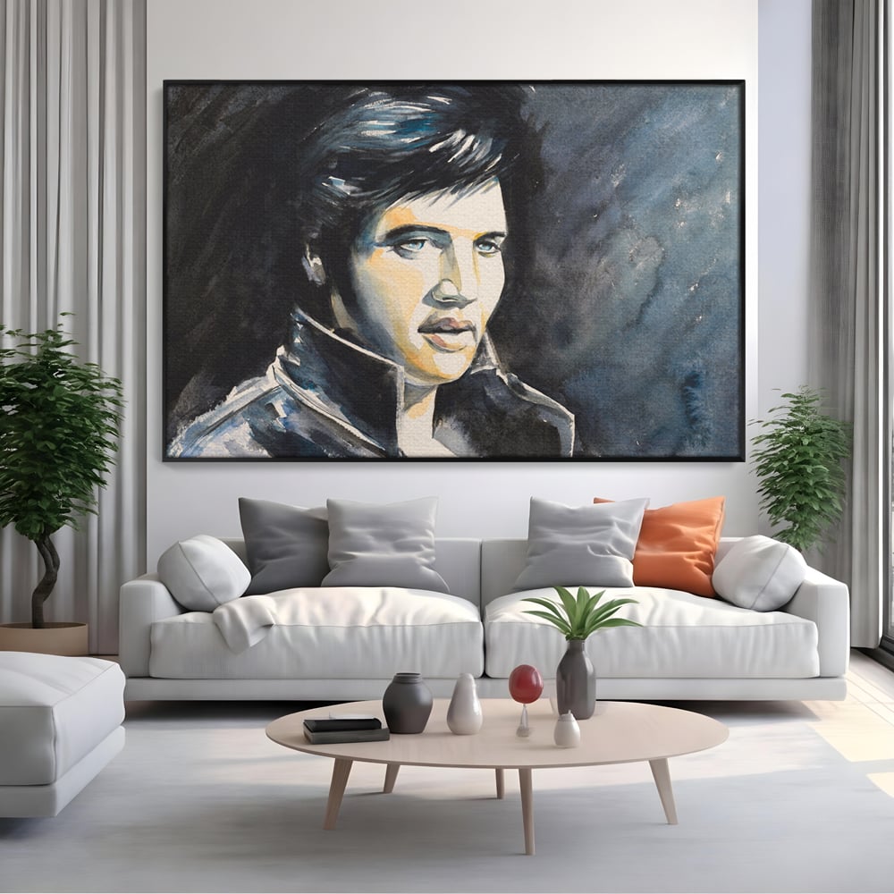 Tablou Canvas Premium LuxCanva® B1132, Regele Rock 'n' Roll-ului , Elvis Aaron Presley, Living, The King, Gospel, Memphis, Blues, Chitara, Culori Vibrante