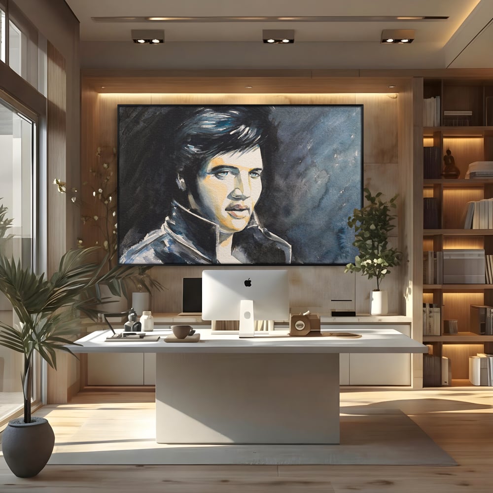 Tablou Canvas Premium LuxCanva® B1132, Regele Rock 'n' Roll-ului , Elvis Aaron Presley, Living, The King, Gospel, Memphis, Blues, Chitara, Culori Vibrante