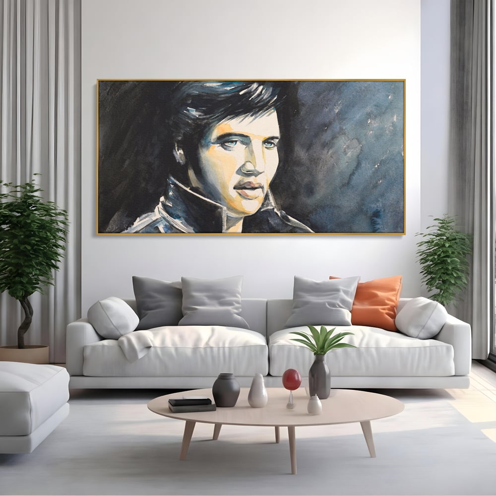 Tablou Canvas Premium LuxCanva® B1132, Regele Rock 'n' Roll-ului , Elvis Aaron Presley, Living, The King, Gospel, Memphis, Blues, Chitara, Culori Vibrante