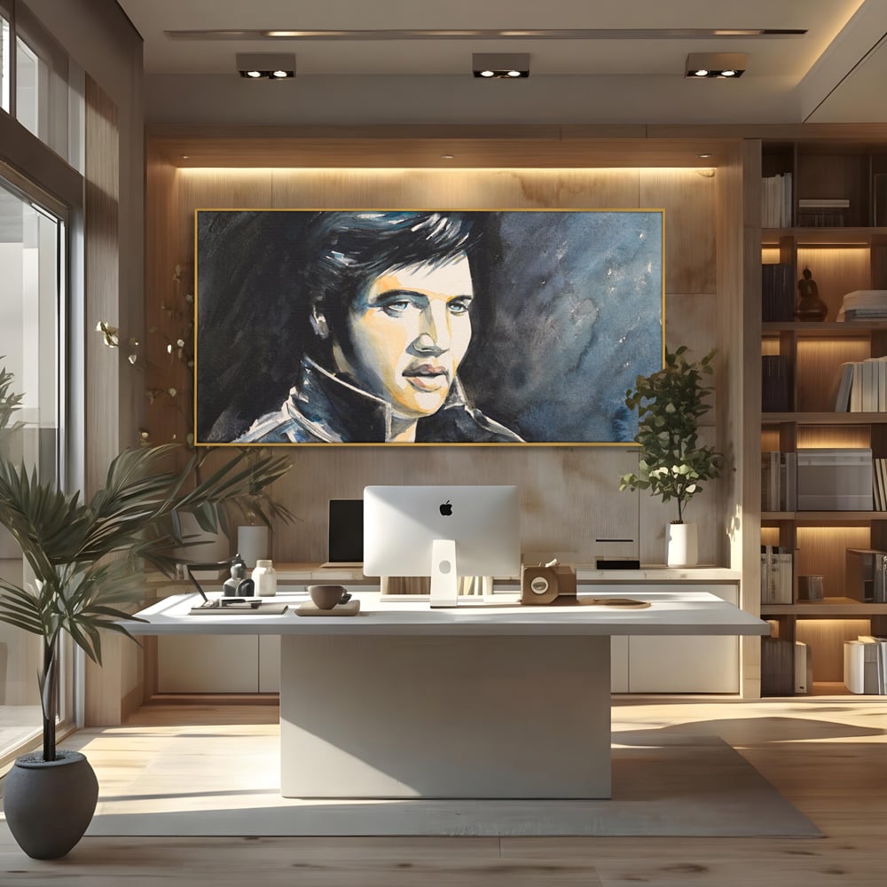 Tablou Canvas Premium LuxCanva® B1132, Regele Rock 'n' Roll-ului , Elvis Aaron Presley, Living, The King, Gospel, Memphis, Blues, Chitara, Culori Vibrante