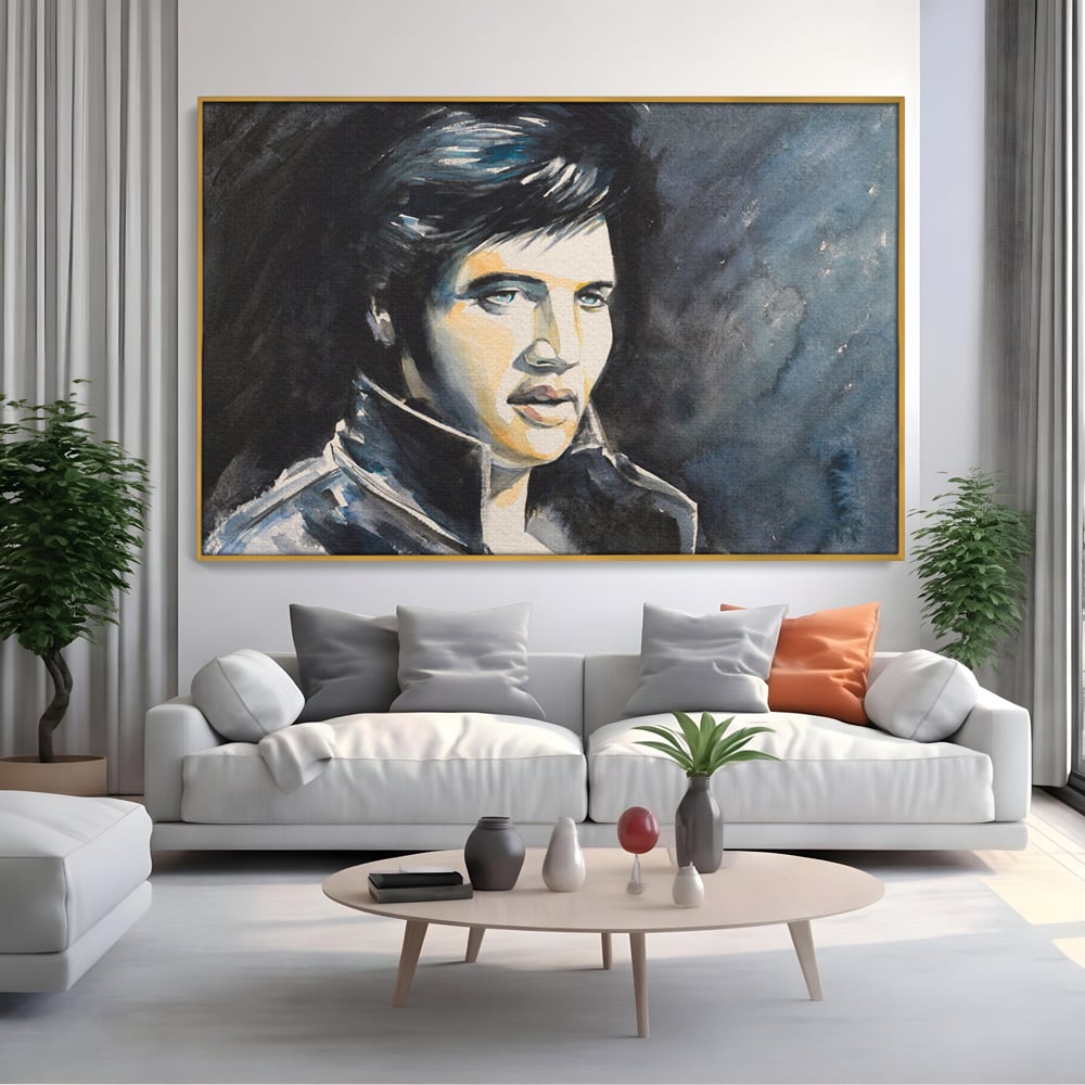 Tablou Canvas Premium LuxCanva® B1132, Regele Rock 'n' Roll-ului , Elvis Aaron Presley, Living, The King, Gospel, Memphis, Blues, Chitara, Culori Vibrante