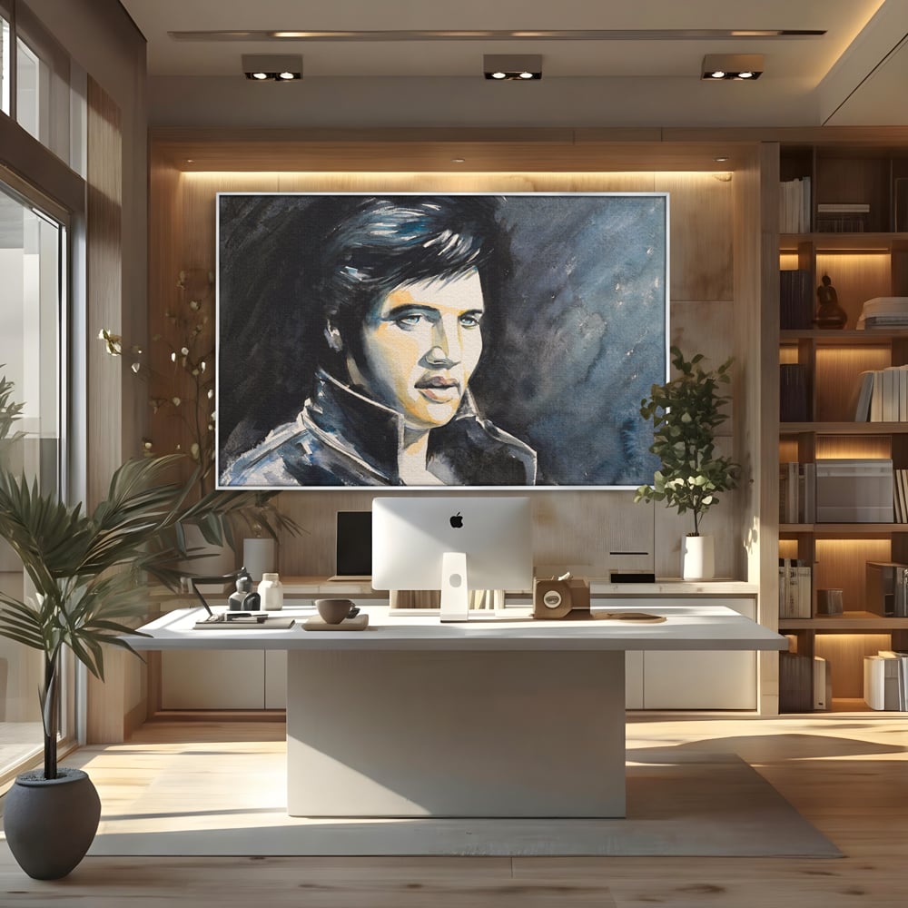 Tablou Canvas Premium LuxCanva® B1132, Regele Rock 'n' Roll-ului , Elvis Aaron Presley, Living, The King, Gospel, Memphis, Blues, Chitara, Culori Vibrante