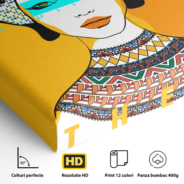 Tablou Canvas Premium LuxCanva® B1133, African Women , Femei, Living, Turban, Frumusete, Trib, Dormitor, Africa, Culori Vibrante