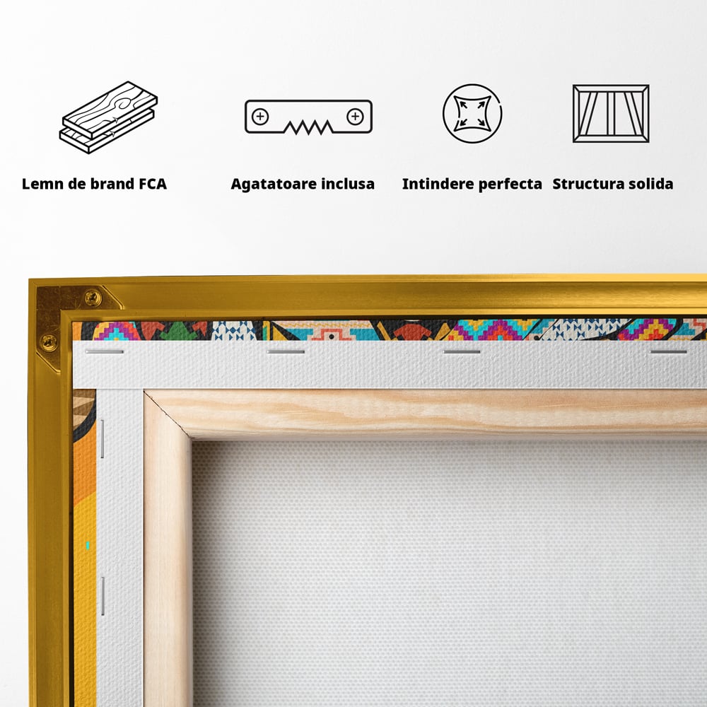 Tablou Canvas Premium LuxCanva® B1133, African Women , Femei, Living, Turban, Frumusete, Trib, Dormitor, Africa, Culori Vibrante