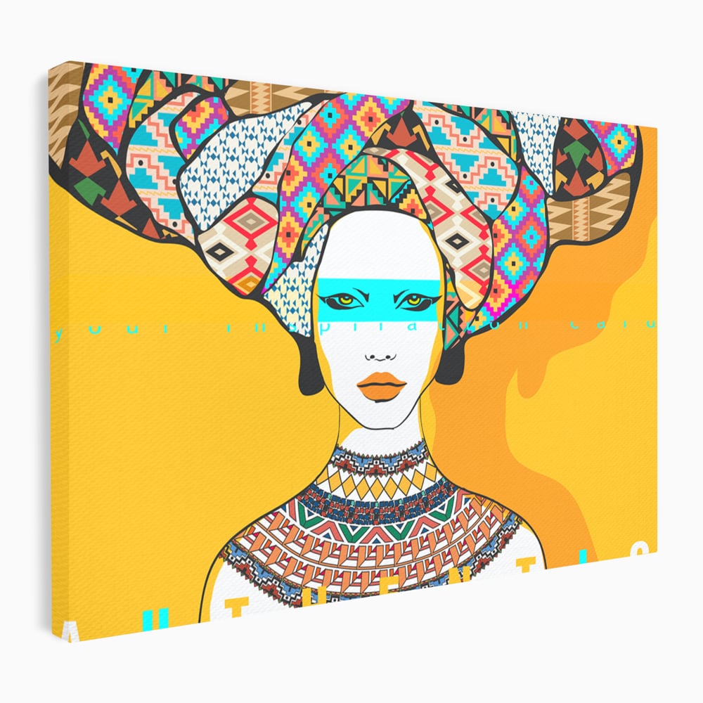 Tablou Canvas Premium LuxCanva® B1133, African Women , Femei, Living, Turban, Frumusete, Trib, Dormitor, Africa, Culori Vibrante