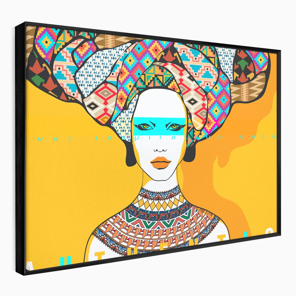 Tablou Canvas Premium LuxCanva® B1133, African Women , Femei, Living, Turban, Frumusete, Trib, Dormitor, Africa, Culori Vibrante