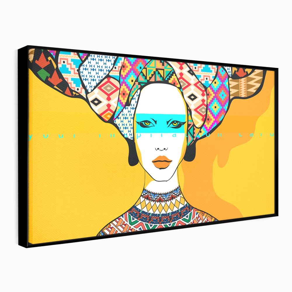 Tablou Canvas Premium LuxCanva® B1133, African Women , Femei, Living, Turban, Frumusete, Trib, Dormitor, Africa, Culori Vibrante