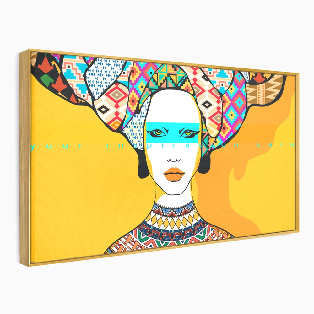 Tablou Canvas Premium LuxCanva® B1133, African Women , Femei, Living, Turban, Frumusete, Trib, Dormitor, Africa, Culori Vibrante
