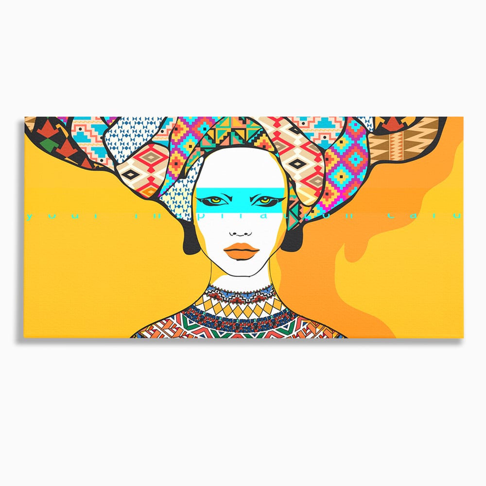 Tablou Canvas Premium LuxCanva® B1133, African Women , Femei, Living, Turban, Frumusete, Trib, Dormitor, Africa, Culori Vibrante