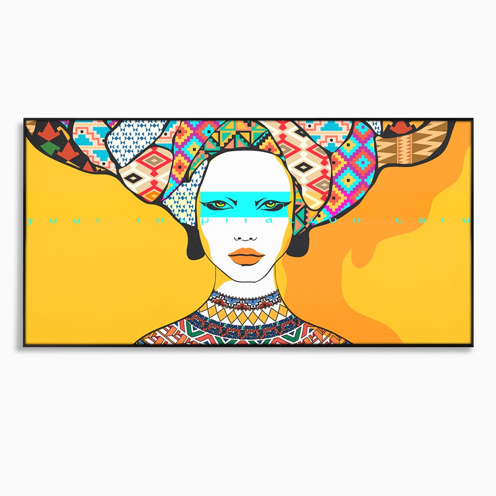 Tablou Canvas Premium LuxCanva® B1133, African Women , Femei, Living, Turban, Frumusete, Trib, Dormitor, Africa, Culori Vibrante