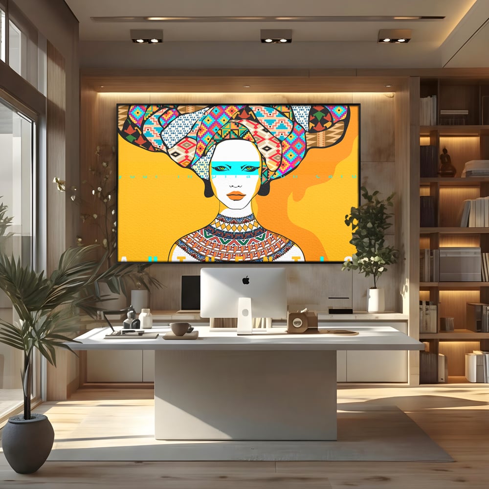 Tablou Canvas Premium LuxCanva® B1133, African Women , Femei, Living, Turban, Frumusete, Trib, Dormitor, Africa, Culori Vibrante