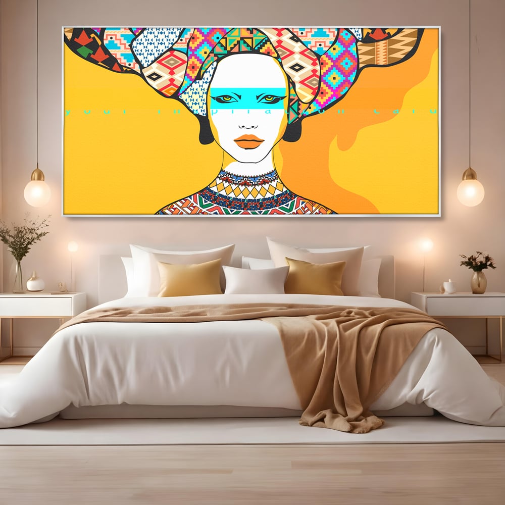 Tablou Canvas Premium LuxCanva® B1133, African Women , Femei, Living, Turban, Frumusete, Trib, Dormitor, Africa, Culori Vibrante