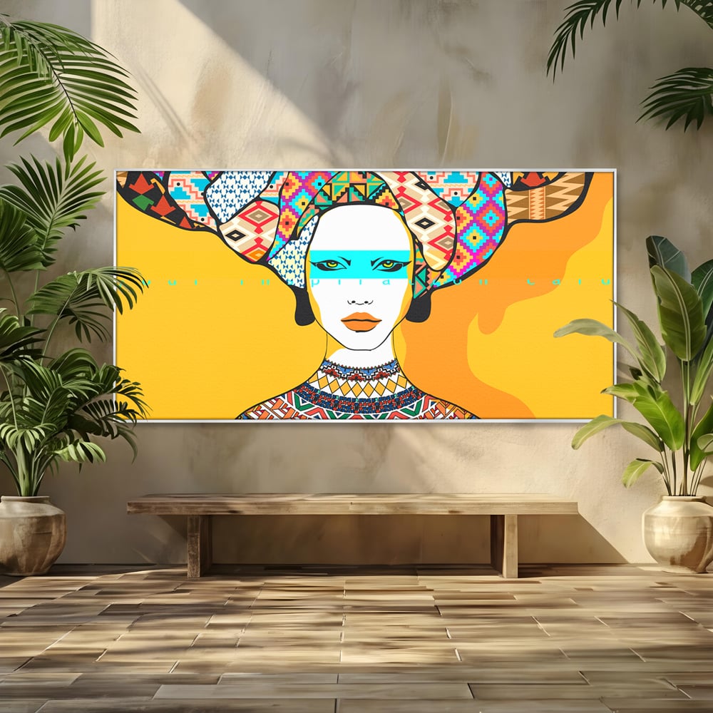 Tablou Canvas Premium LuxCanva® B1133, African Women , Femei, Living, Turban, Frumusete, Trib, Dormitor, Africa, Culori Vibrante