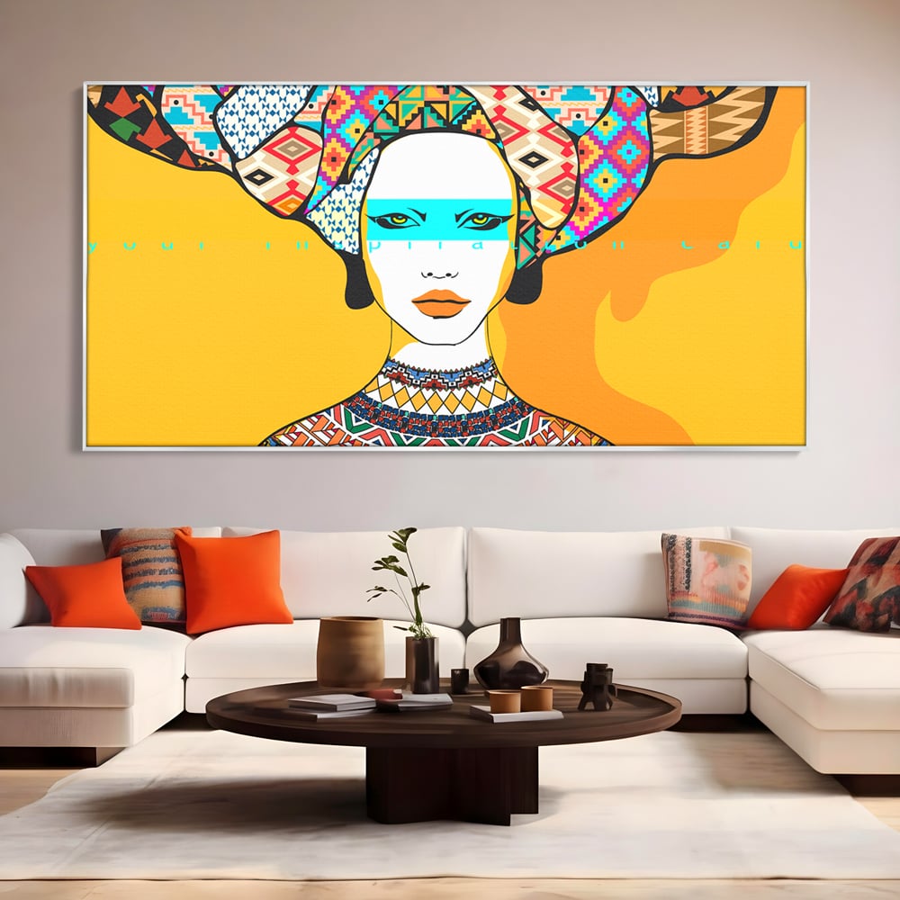Tablou Canvas Premium LuxCanva® B1133, African Women , Femei, Living, Turban, Frumusete, Trib, Dormitor, Africa, Culori Vibrante