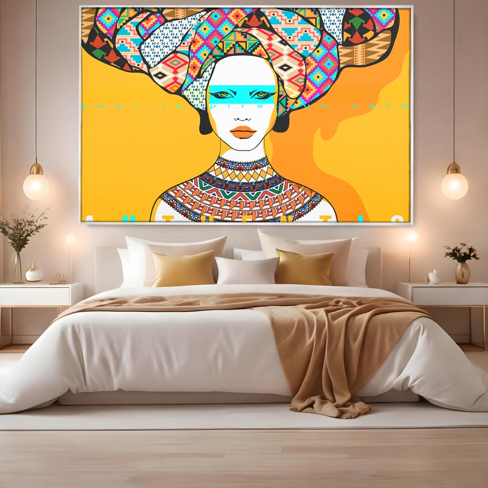 Tablou Canvas Premium LuxCanva® B1133, African Women , Femei, Living, Turban, Frumusete, Trib, Dormitor, Africa, Culori Vibrante