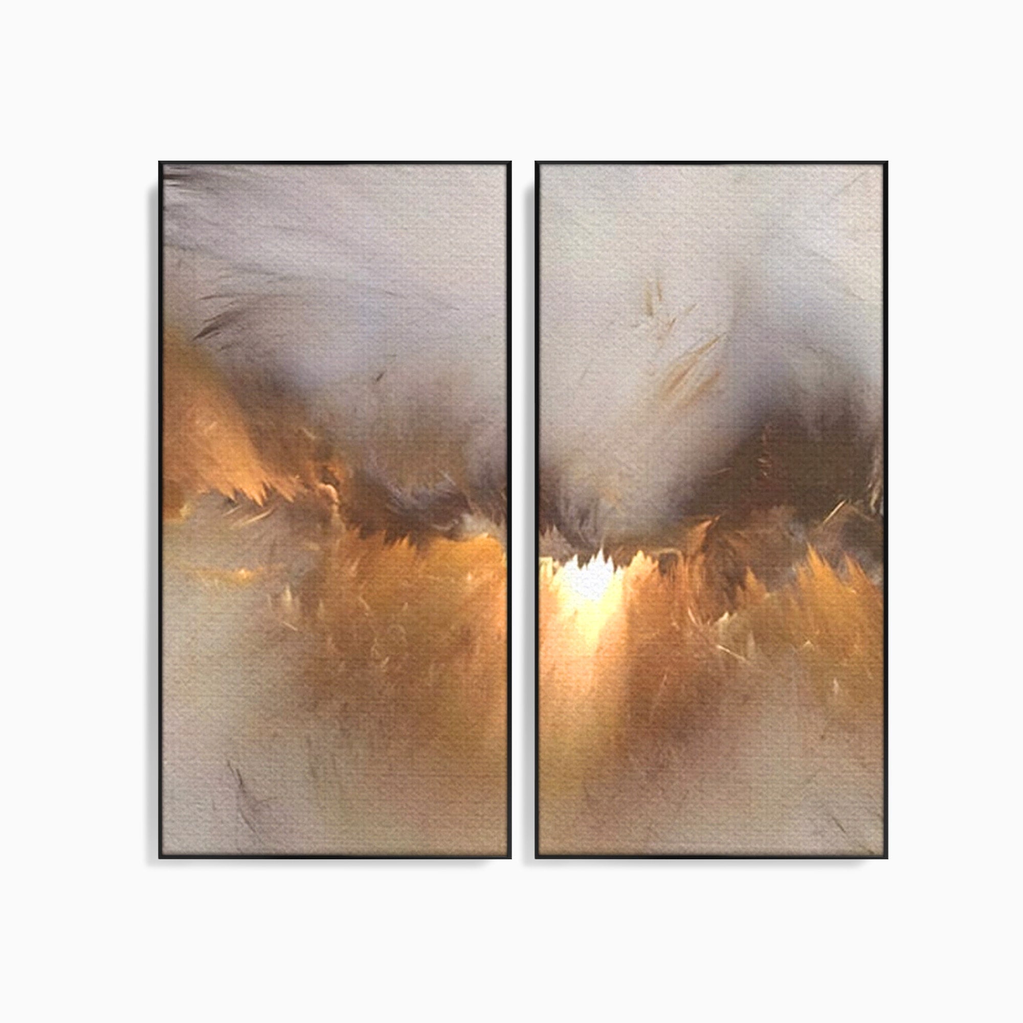 Set 2 Tablouri Canvas Premium LuxCanva® B2-1082, Divina Lumina, Living, Abstract, Rasarit, Dormitor, Lumina, Liniste, Pace, Culori Vibrante
