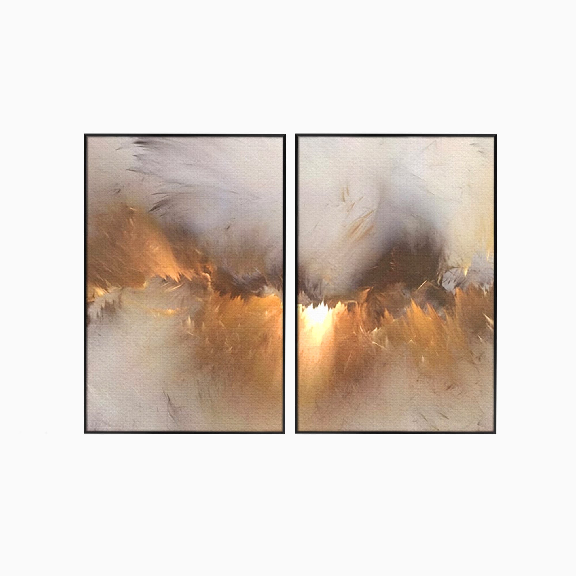 Set 2 Tablouri Canvas Premium LuxCanva® B2-1082, Divina Lumina, Living, Abstract, Rasarit, Dormitor, Lumina, Liniste, Pace, Culori Vibrante