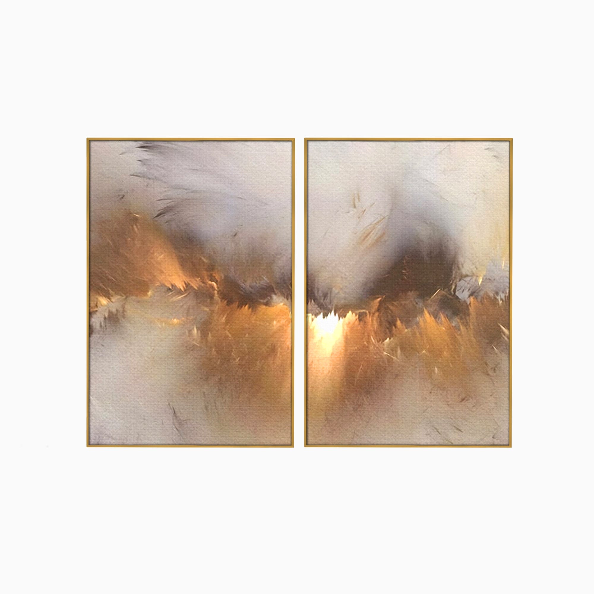 Set 2 Tablouri Canvas Premium LuxCanva® B2-1082, Divina Lumina, Living, Abstract, Rasarit, Dormitor, Lumina, Liniste, Pace, Culori Vibrante