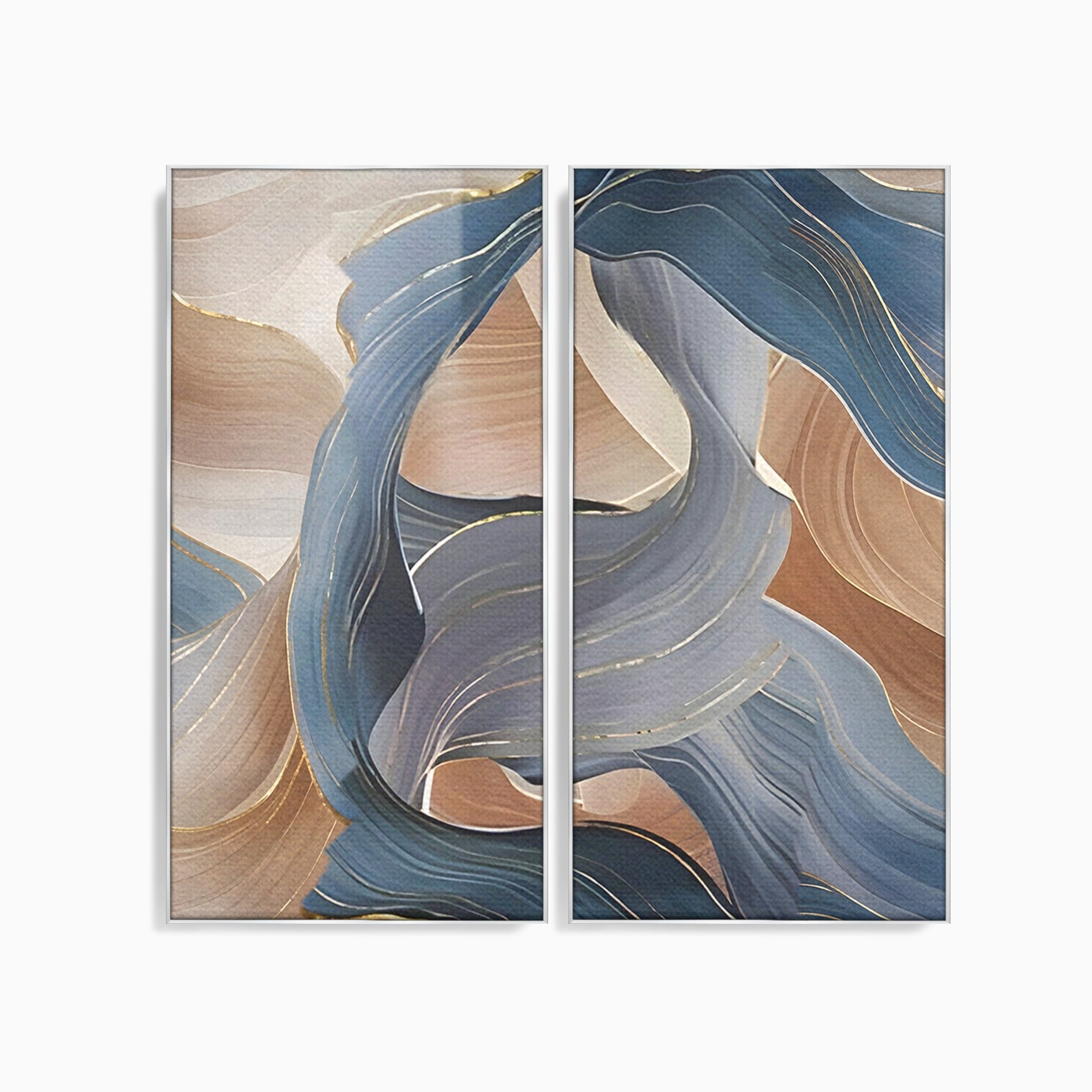 Set 2 Tablouri Canvas Premium LuxCanva® B2-1106, Pierdut In Pastel, Living, Abstract, Valuri, Culori Pastelate, Furtuna, Dormitor, Culori Vibrante