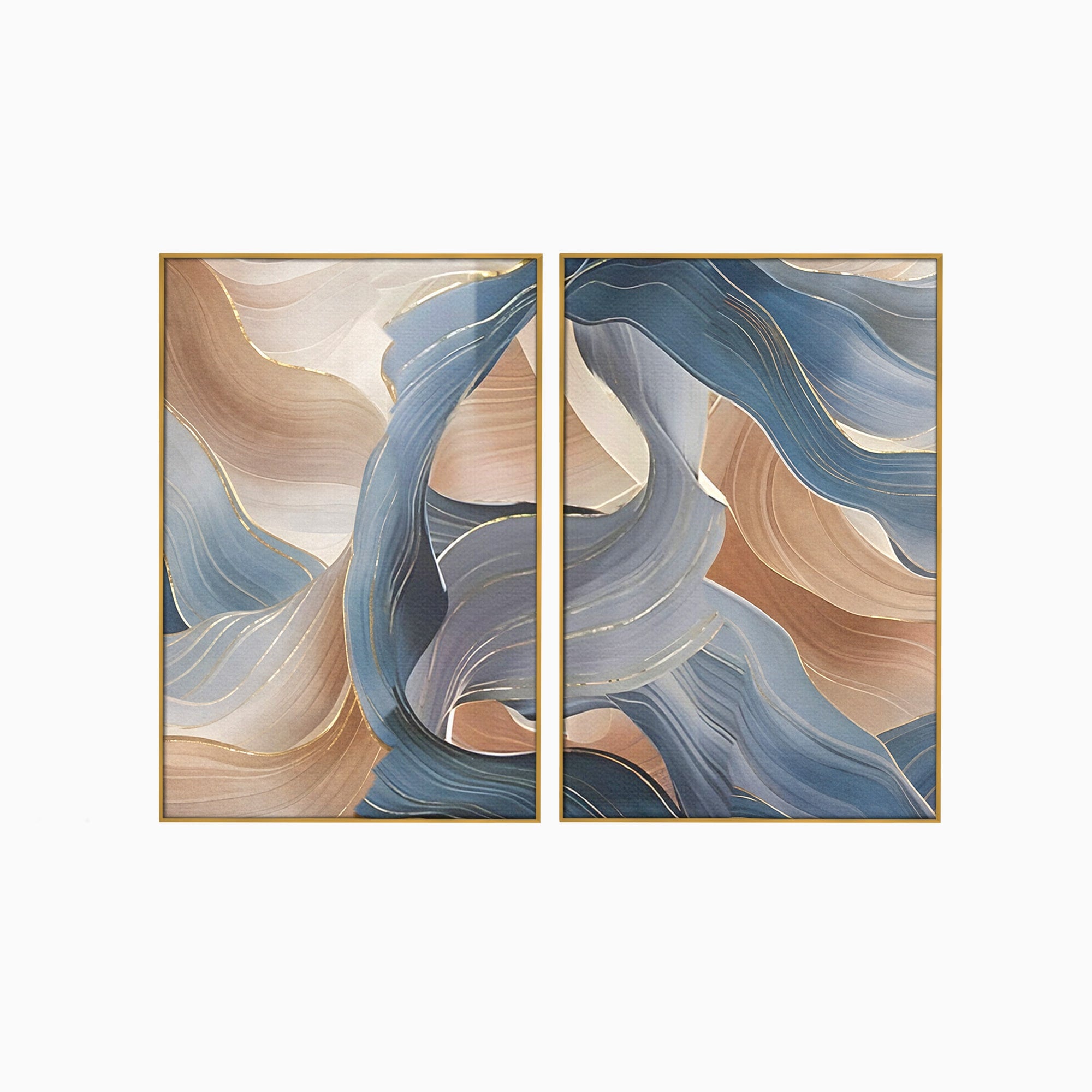 Set 2 Tablouri Canvas Premium LuxCanva® B2-1106, Pierdut In Pastel, Living, Abstract, Valuri, Culori Pastelate, Furtuna, Dormitor, Culori Vibrante