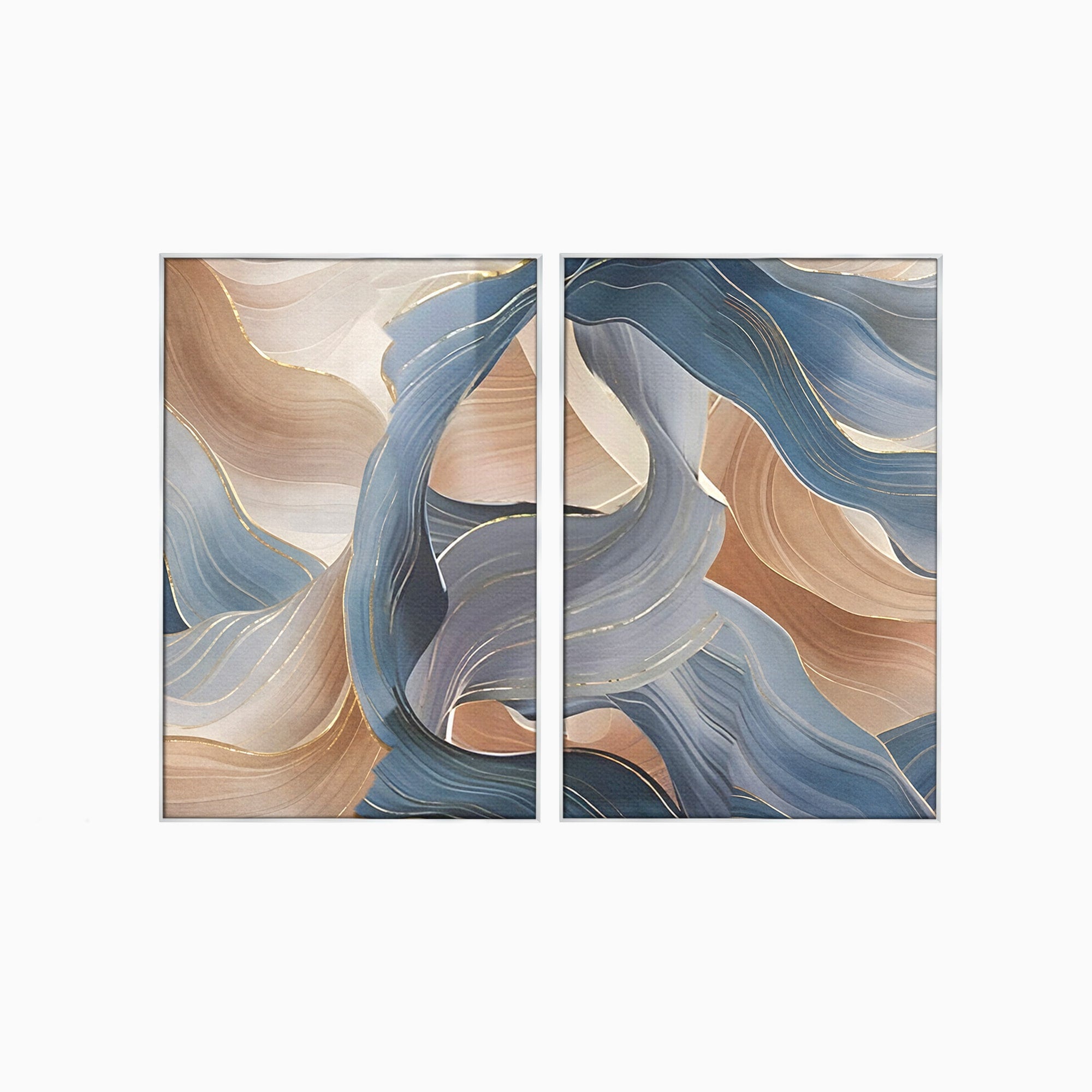 Set 2 Tablouri Canvas Premium LuxCanva® B2-1106, Pierdut In Pastel, Living, Abstract, Valuri, Culori Pastelate, Furtuna, Dormitor, Culori Vibrante