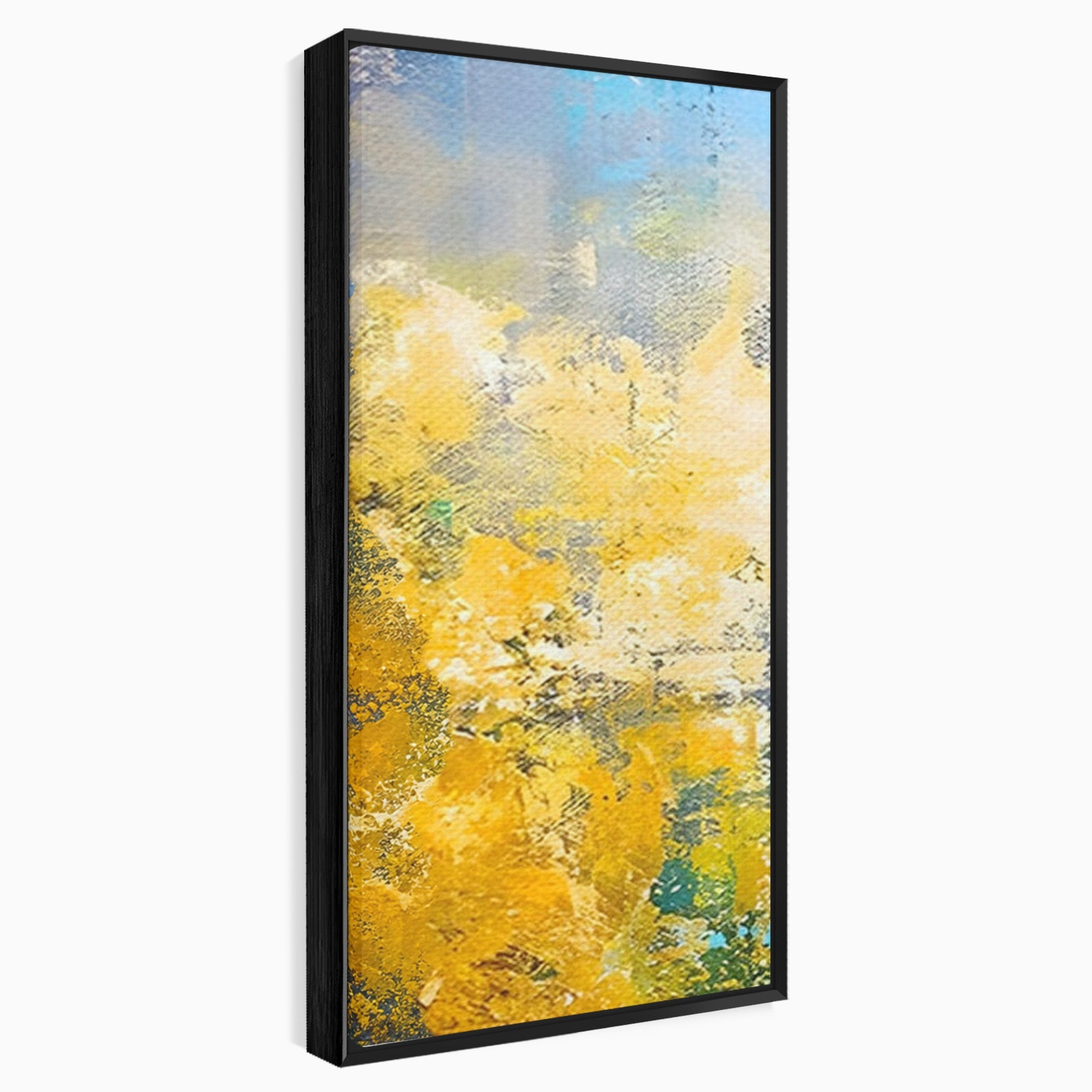 Set 3 Tablouri Canvas Premium LuxCanva® B3-1104, Mare Abstracta, Living, Liniste, Foite Aurii, Albastru, Decor, Mare, Apa, Culori Vibrante