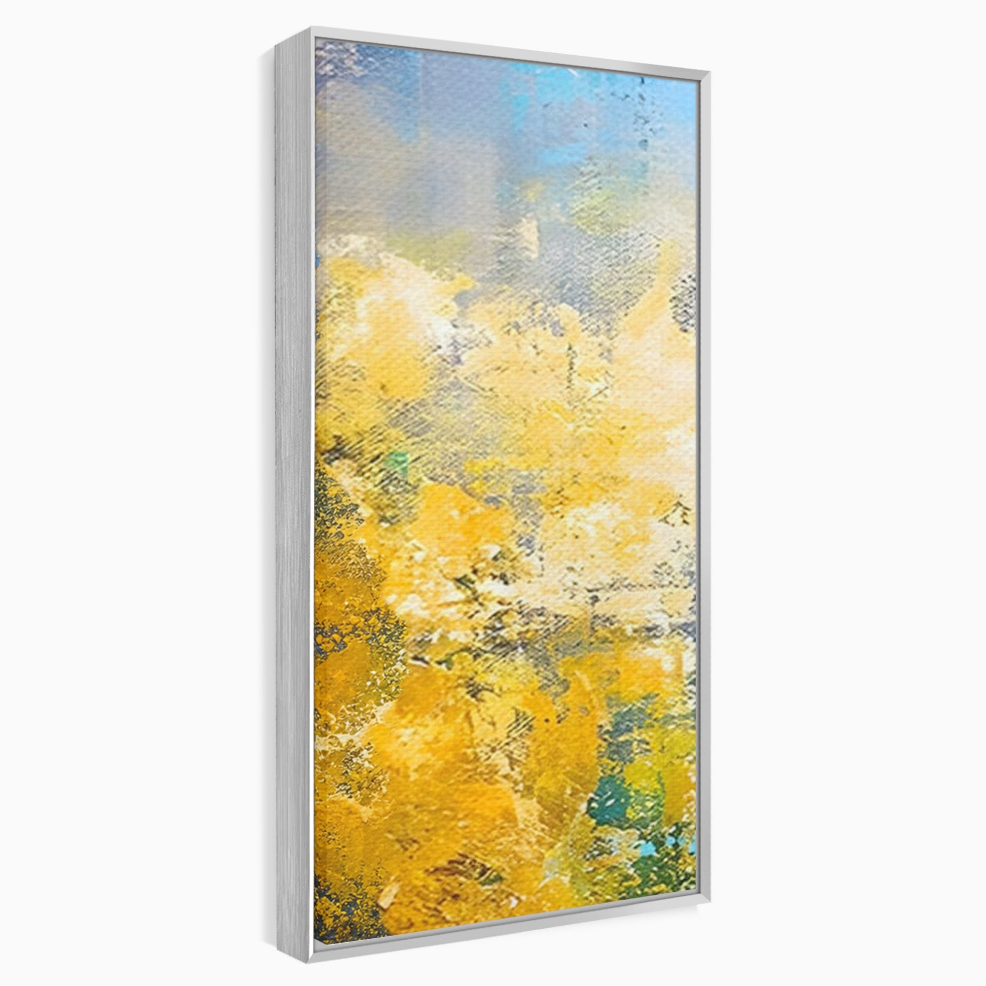 Set 3 Tablouri Canvas Premium LuxCanva® B3-1104, Mare Abstracta, Living, Liniste, Foite Aurii, Albastru, Decor, Mare, Apa, Culori Vibrante