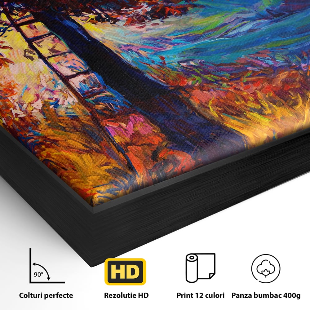 Tablou Canvas Premium LuxCanva® C1001, Copac La Rasarit ,  Living, Scara, Frunze, Cer, Dormitor, Culori Vibrante
